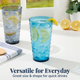 US Acrylic Splash stackable 18oz tumbler saves cabinet space