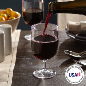 US Acrylic 8oz stackable wine stem clear and shatter-resistant for parties