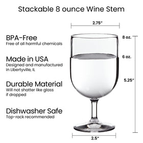 US Acrylic BPA-free wine stem for picnics and gatherings