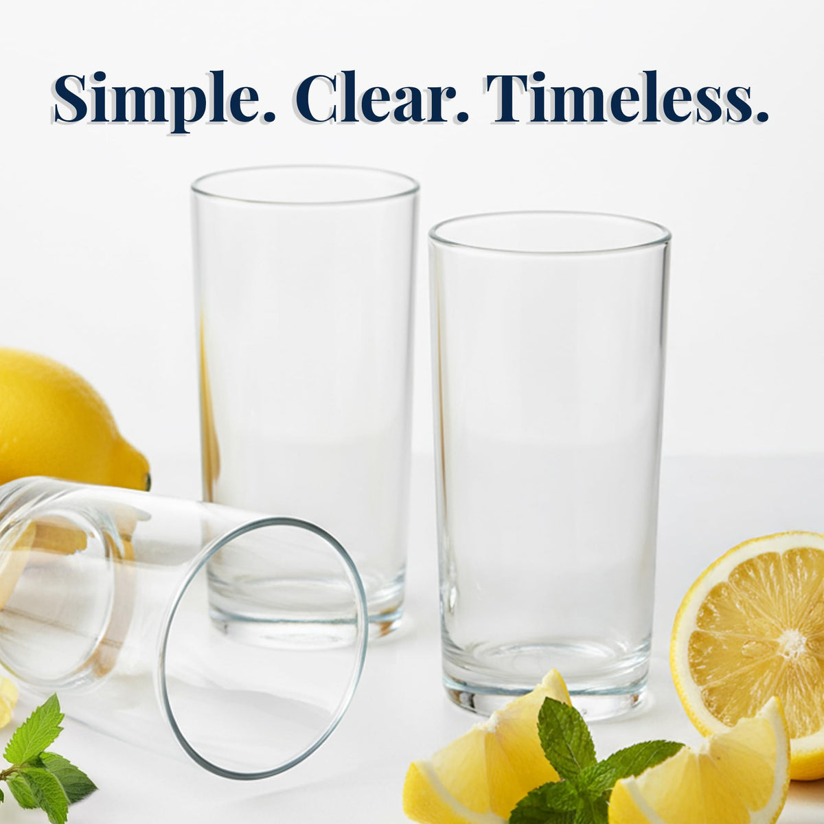 US Acrylic top-rack dishwasher-safe glasses for easy cleaning.