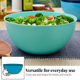 US Acrylic Vista indigo blue bowl highlighting premium color and lightweight design.