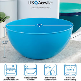 US Acrylic Vista serving bowls on table for versatile salads and appetizers.