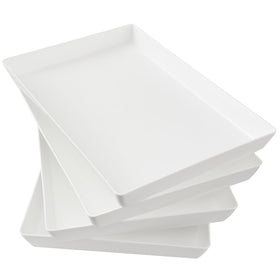 US Acrylic white trays set of four 15x10 inches for elegant hosting