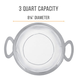 US Kitchen Supply 3-quart colander in pot for steaming and draining