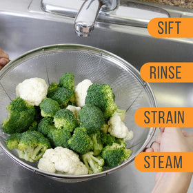 U.S. Kitchen Supply versatile colanders suitable for vegetables, pasta, and grains