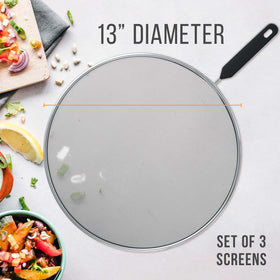 US Kitchen Supply fine mesh screen reduces mess and allows steam.