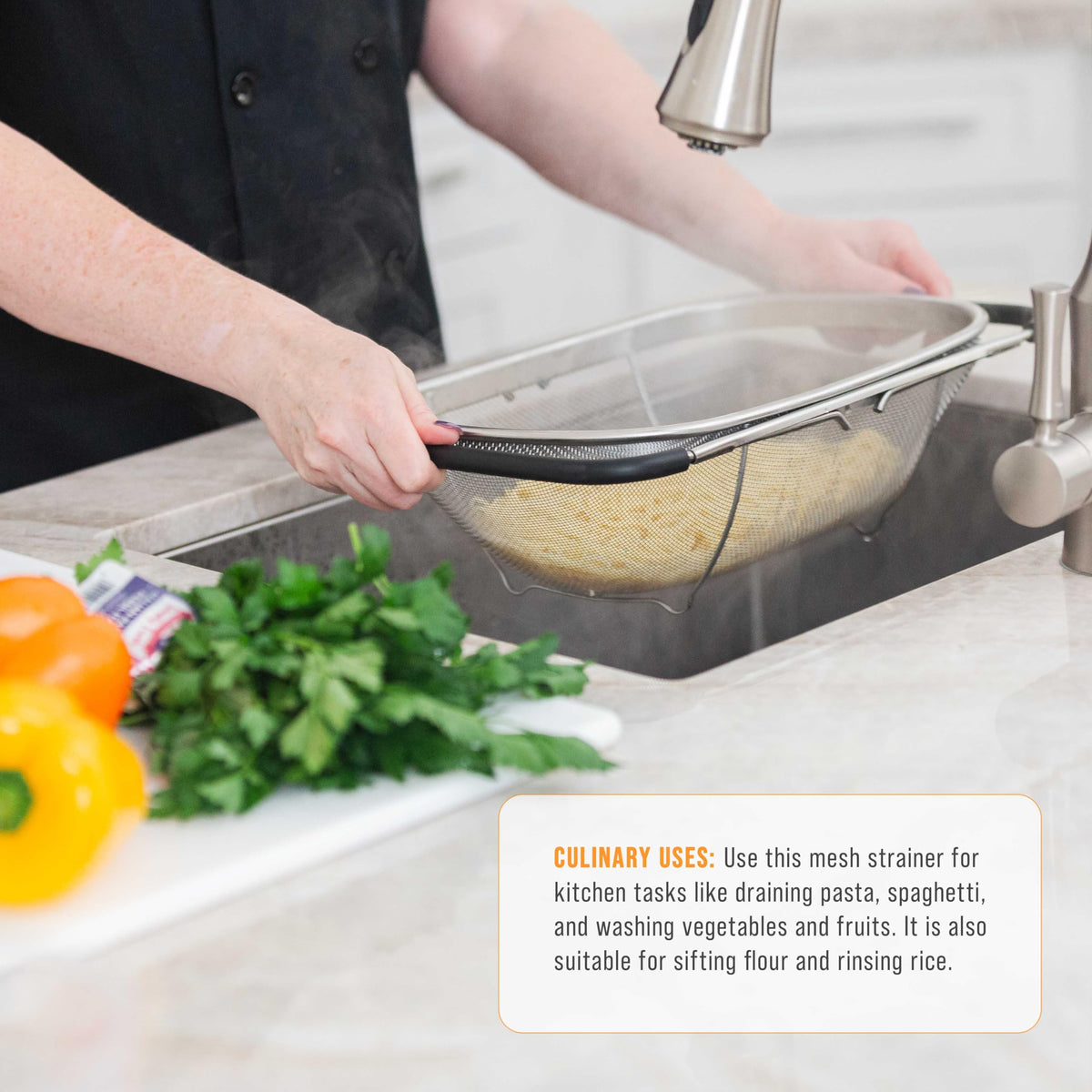 US Kitchen Supply perfect for pasta draining, veggie washing, and rinsing grains.