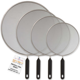 U.S. Kitchen Supply 13-inch splatter guard stops grease while steam escapes.