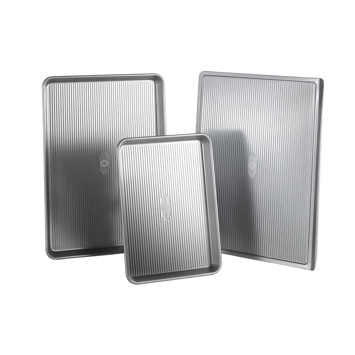USA Pan cookie sheet close-up highlighting even heat and easy release during baking.