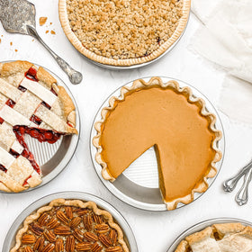USA Pan quick-release design helps lift pies without sticking.