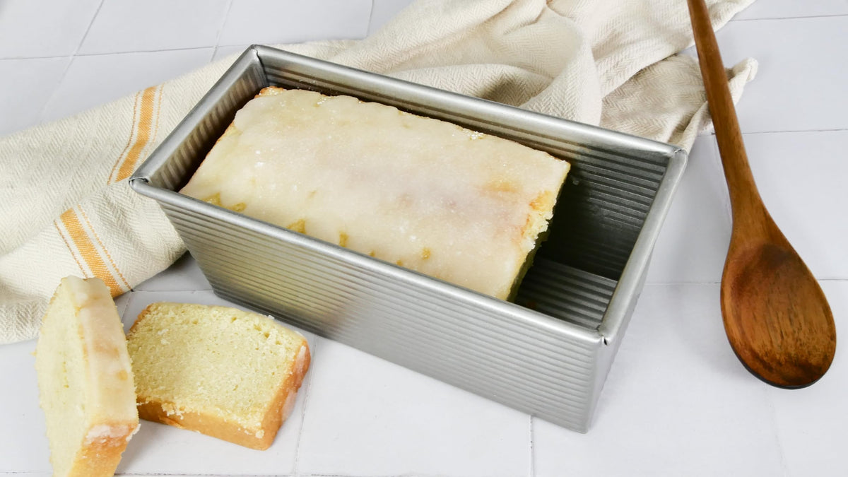 USA Pan baked square loaf with golden crust and even sides.