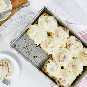 USA Pan corrugated surface promotes quick release and evenly baked treats.