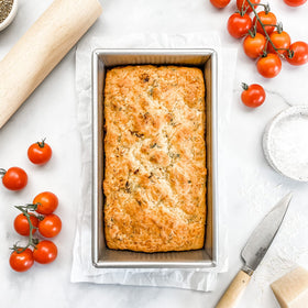 USA Pan design supports even heating for consistent loaf results.
