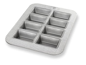 USA Pan mini loaf pan with 8 wells and evenly baked loaves.
