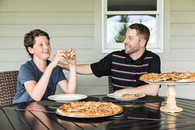 USA Pan 14-inch pizza pan with AMERICOAT Plus coating for easy release