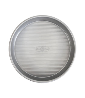 USA Pan round 9-inch cake pan with nonstick release for easy removal.