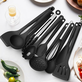 USECANO silicone slotted spoon lifts foods without scratching nonstick