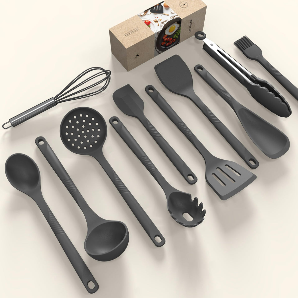 USECANO spoonula silicone spatula offers versatile scraping and cookware-friendly use.