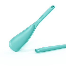 USECANO teal slotted turner emphasizes smooth food release on nonstick pans