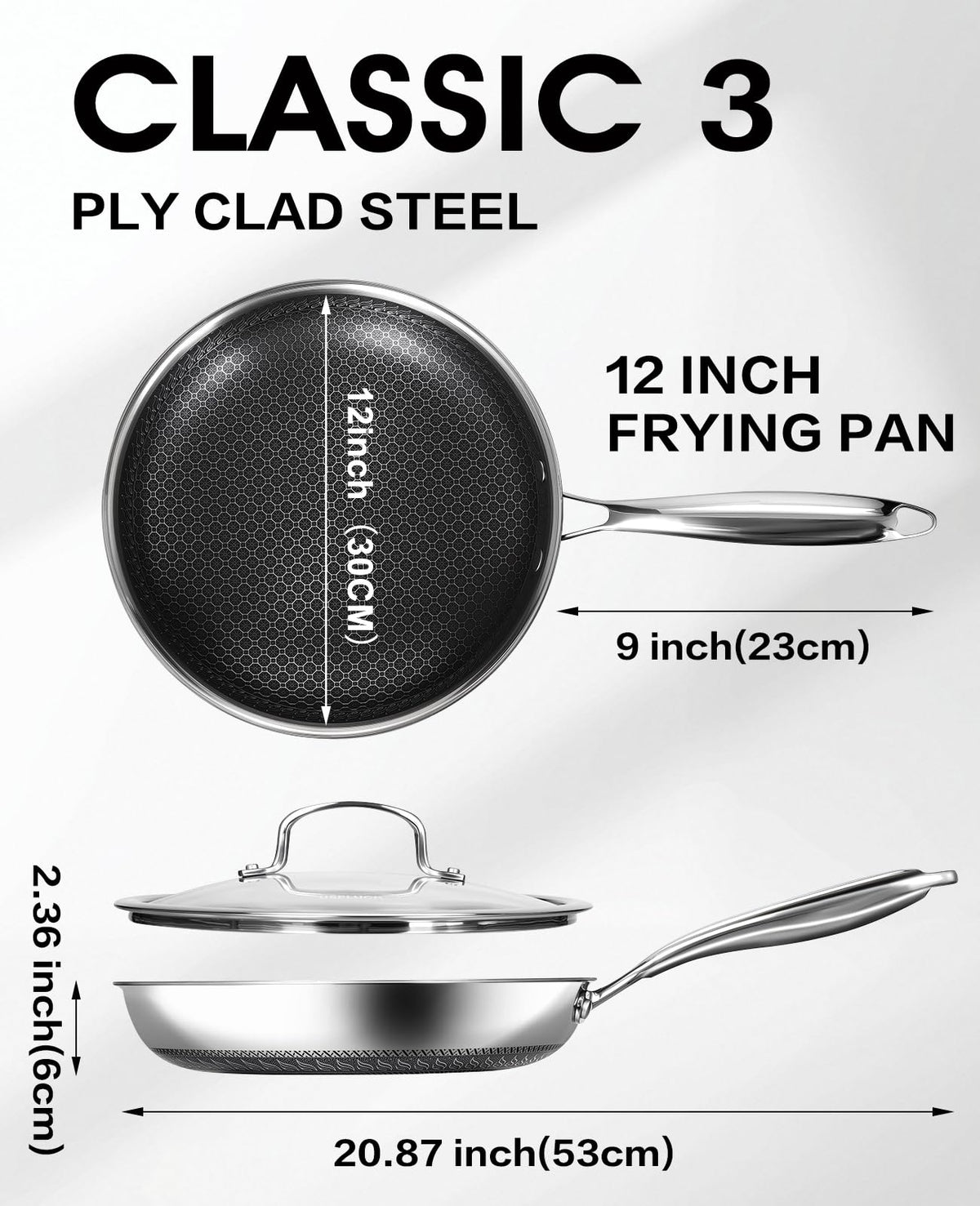 USELUCK 12-inch skillet is oven-safe for flexible meal prep