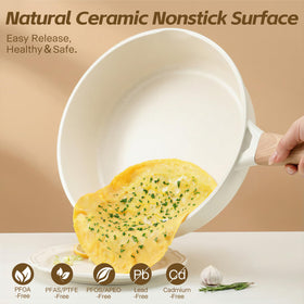 Close-up of USELUCK ceramic coating showing smooth nonstick surface