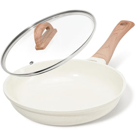 USELUCK ceramic nonstick pan 12in with lid for family meals with low-fat cooking.