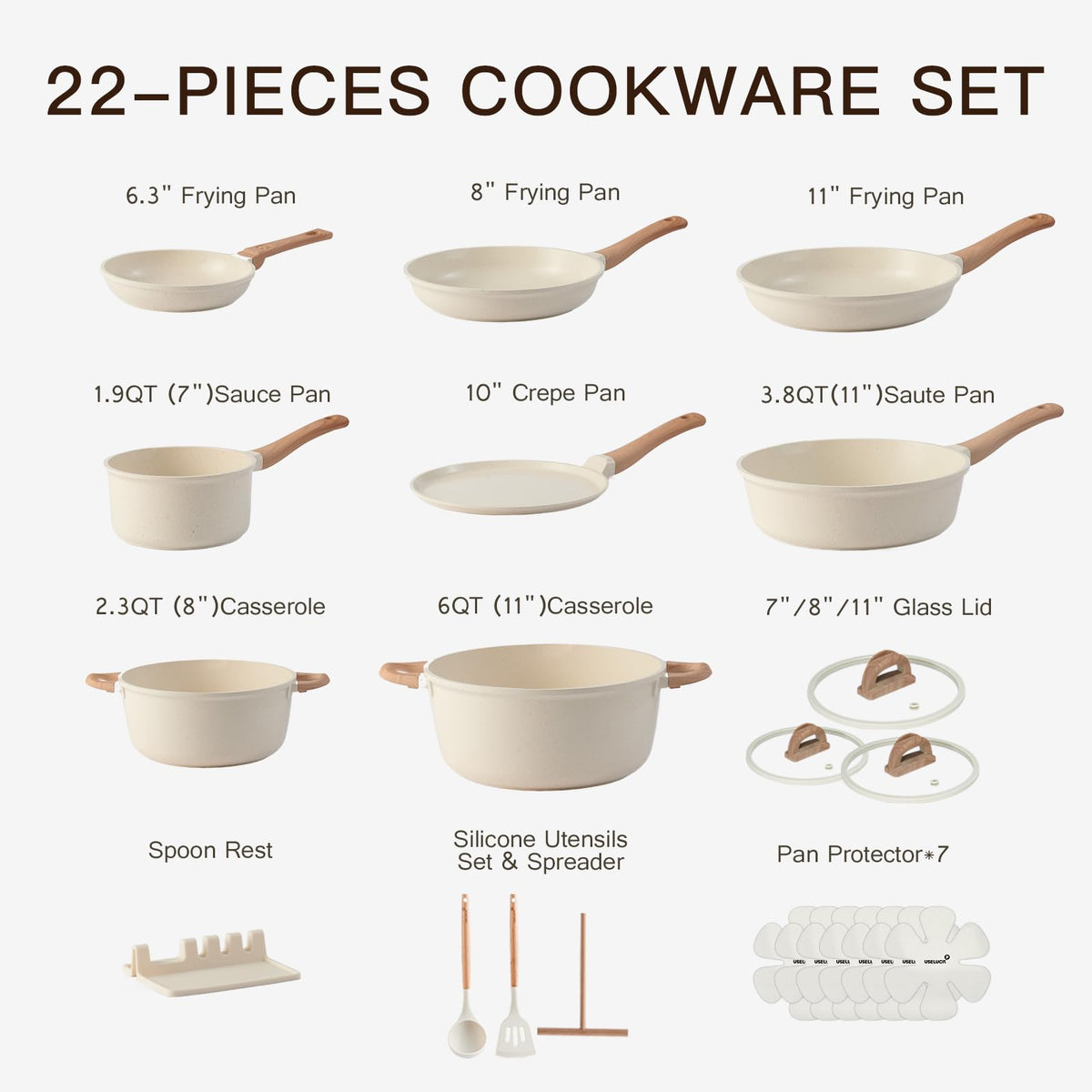 USELUCK glass lids image showing clear visibility during cooking