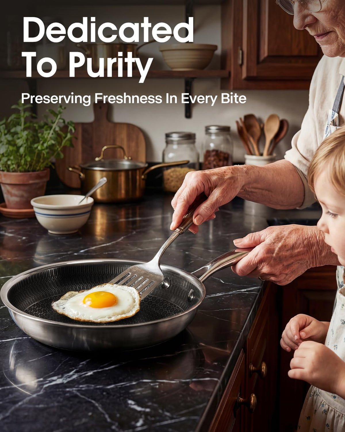 USELUCK honeycomb nonstick coating promotes healthier cooking with less oil