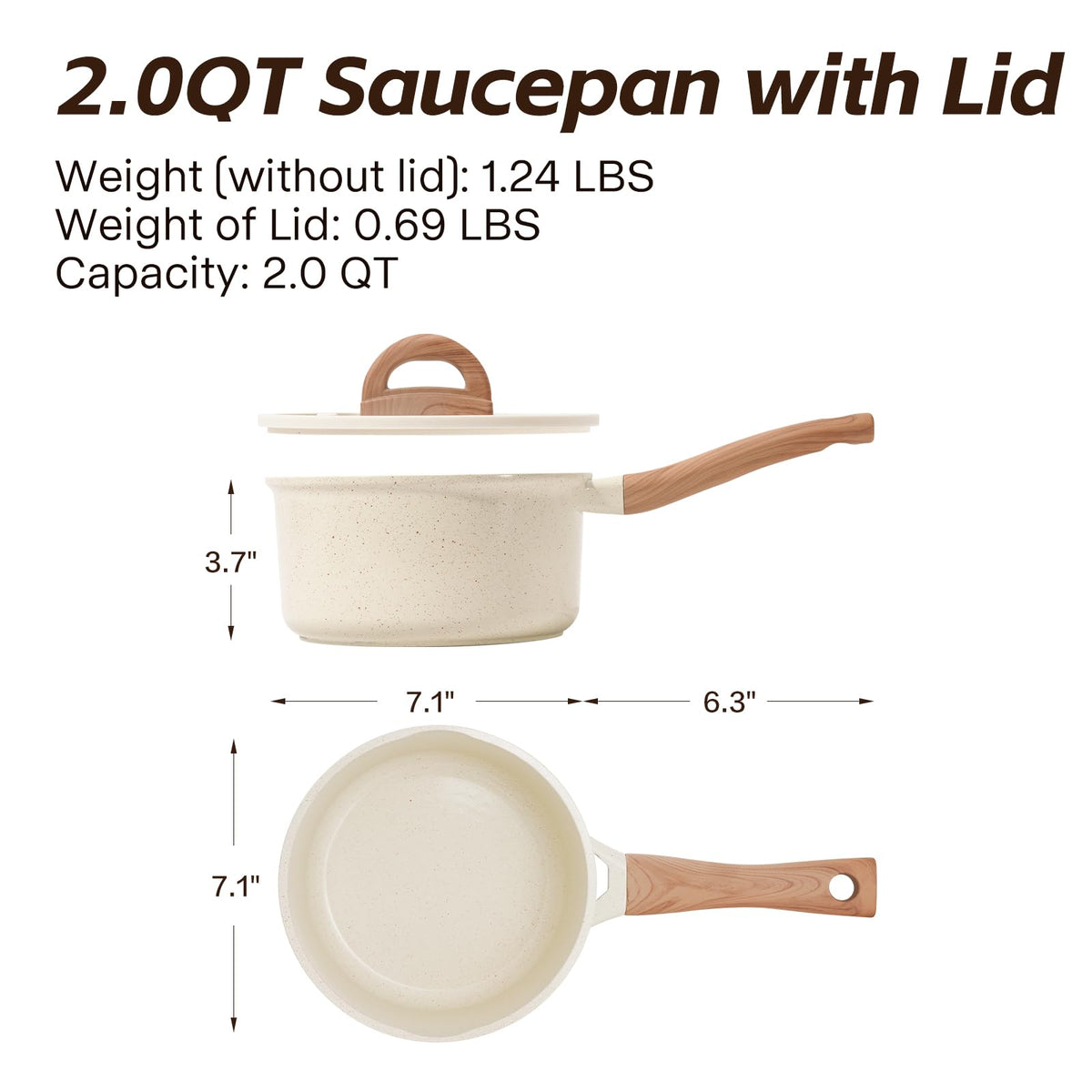 USELUCK versatile saucepan for eggs, pasta, and sauces