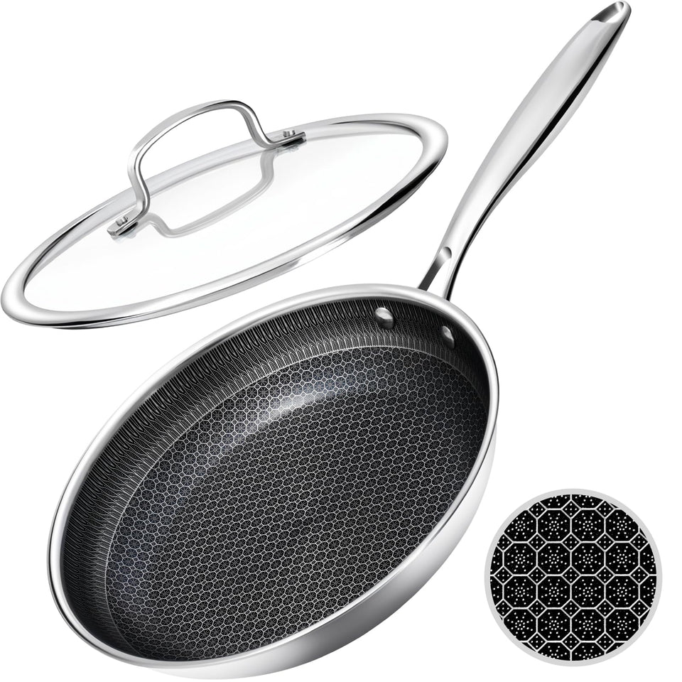 USELUCK nonstick frying pan with honeycomb surface for easy release and browning