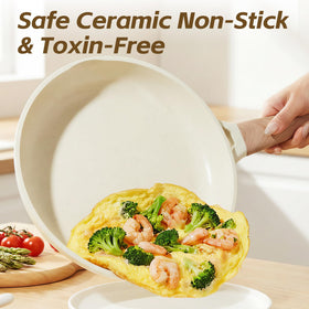 USELUCK pan nonstick surface closeup for easy release and quick cleanup.