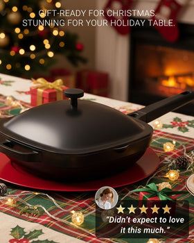 USELUCK Pix Pan with lid demonstrates moisture retention for richer flavors.