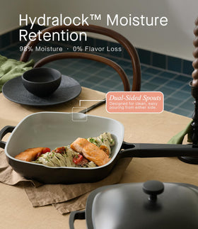 USELUCK Pix Pan wooden spatula promotes gentle flipping and mess-free cooking.