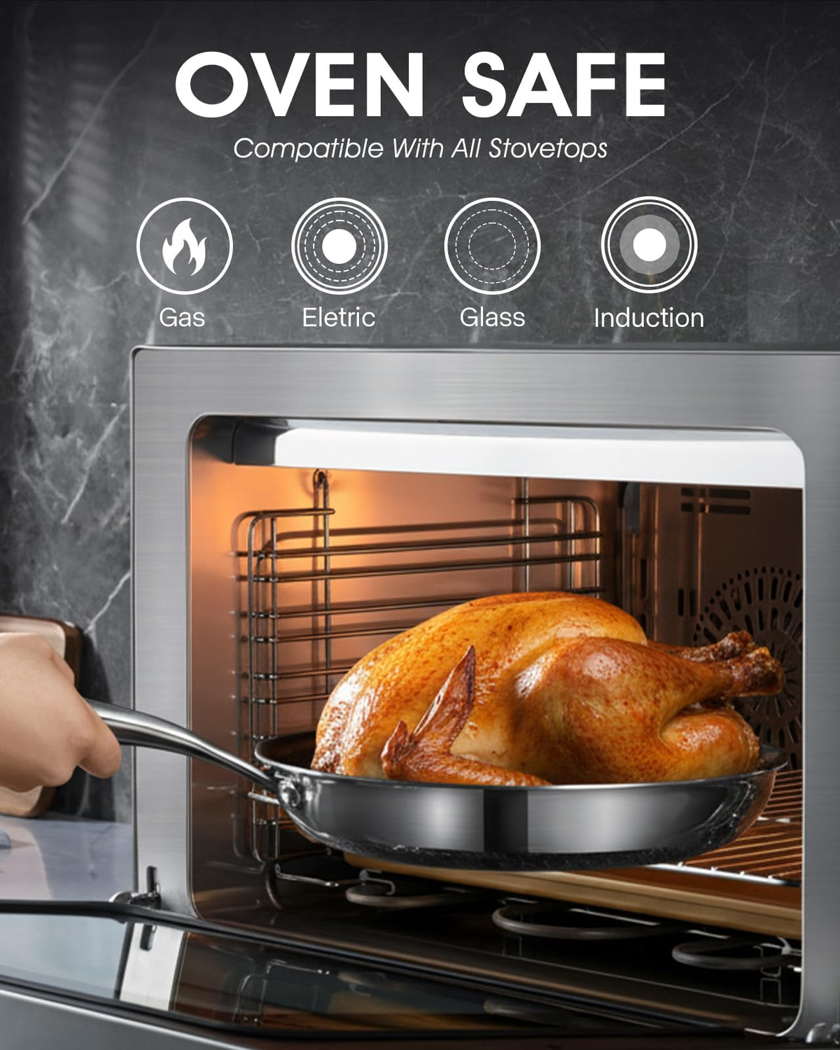 USELUCK stay-cool handle designed for a secure grip during cooking tasks.