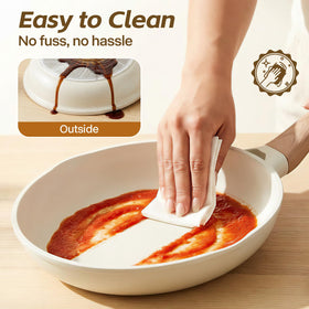 USELUCK tempered glass lid lets you monitor cooking without lifting.