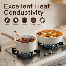 USELUCK three-point-eight-quart saucepan showcasing steady heat distribution