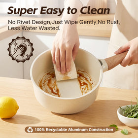 USELUCK white granite coating provides durable nonstick and easy release