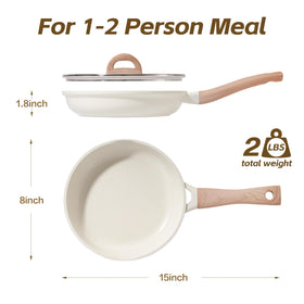 USELUCK 8-inch skillet ideal for single servings and quick meals.