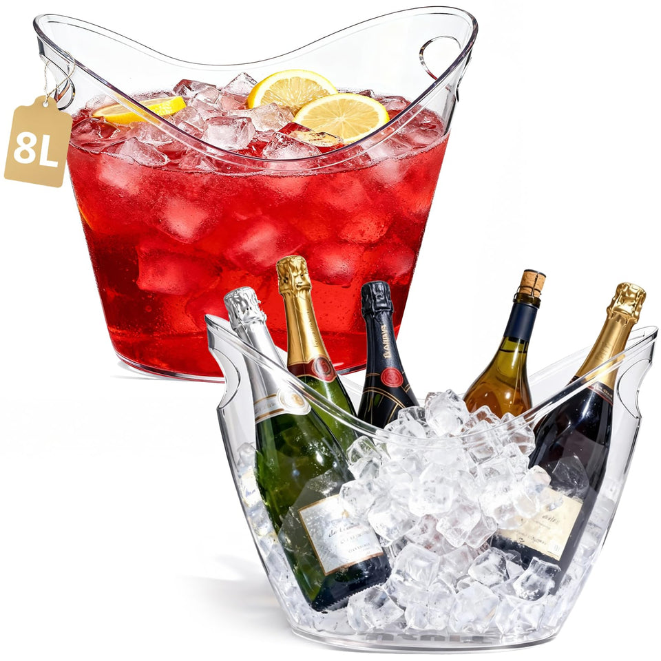 USUIT 8L ice bucket in crystal-clear acrylic for elegant beverage service