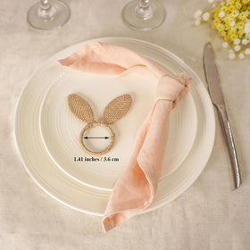 Utalek handmade bunny ear napkin ring highlighting unique craft and rustic Easter feel