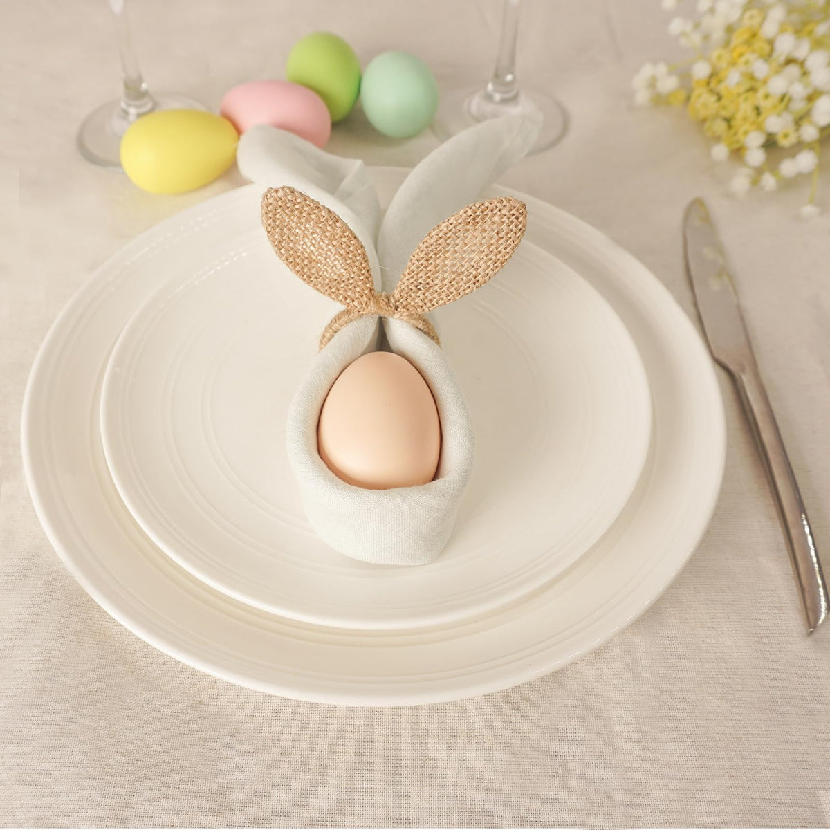 Utalek spring party napkin ring showcased on wedding or party tables