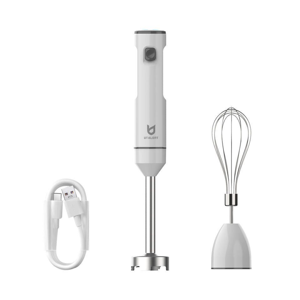 UTALENT cordless hand blender charging dock for fast USB-C recharge
