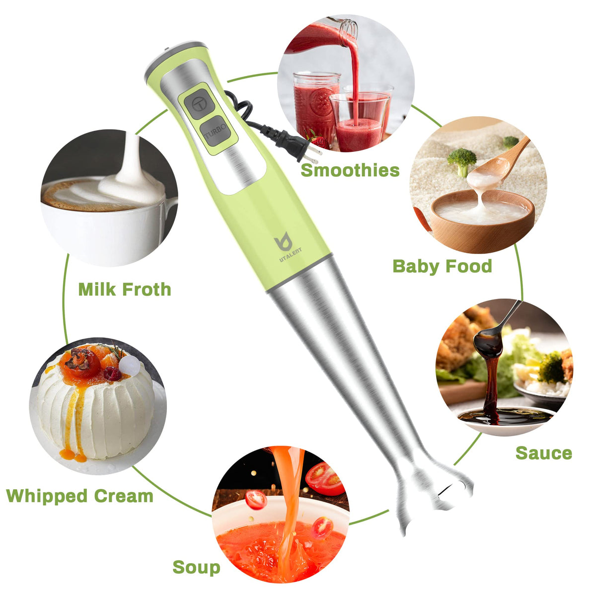 UTALENT 3-in-1 attachments for wand, frother, and whisk
