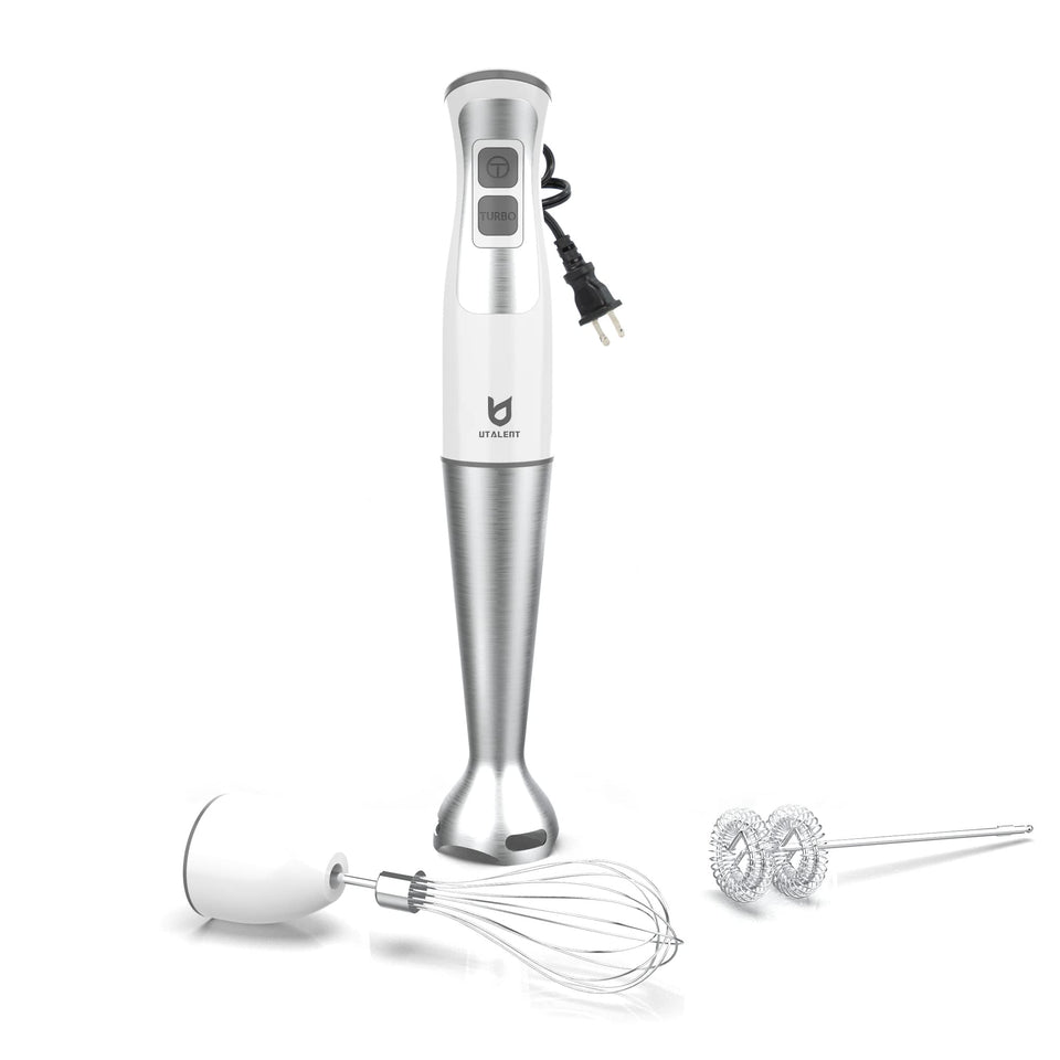 UTALENT immersion hand blender for quick purees and smooth sauces.
