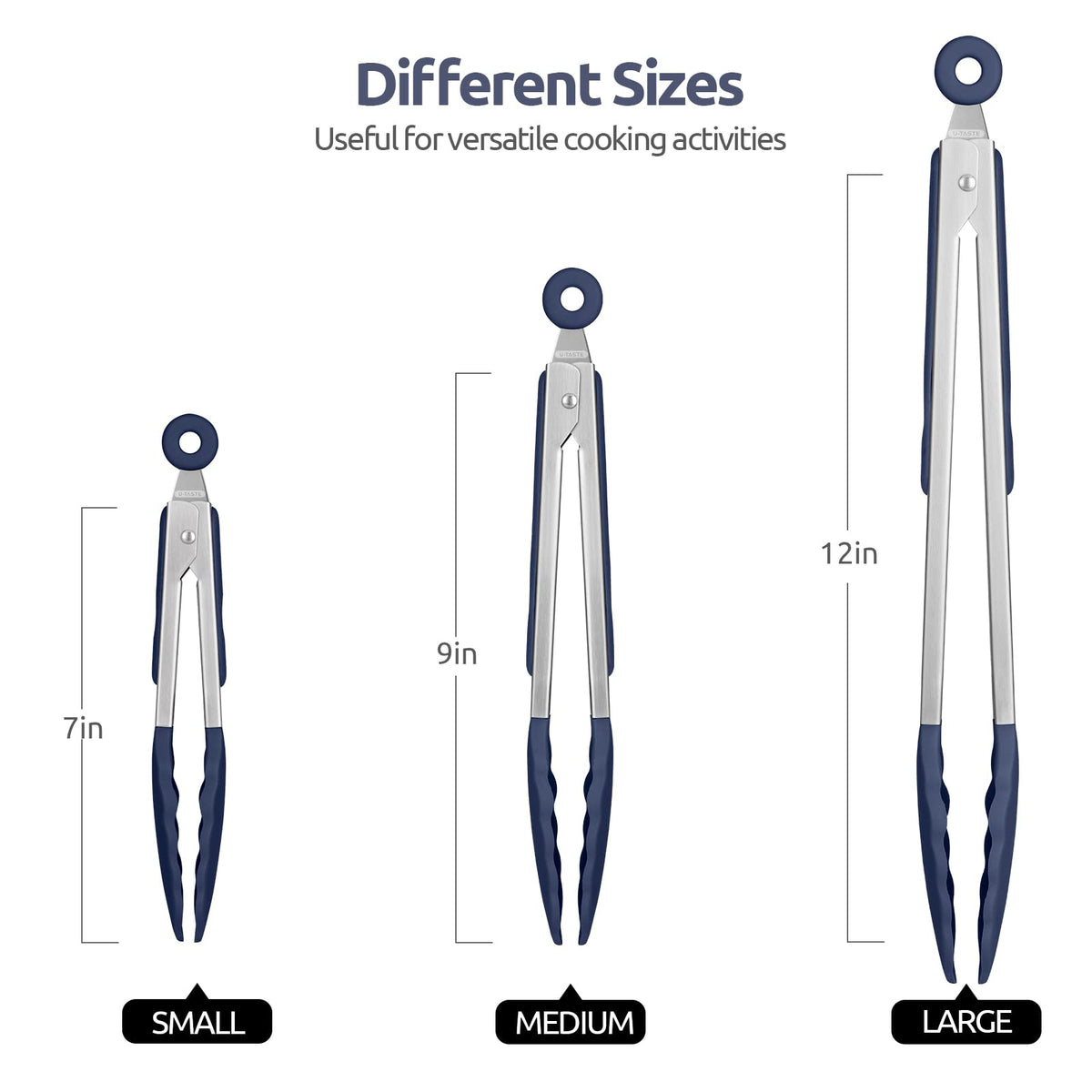 U-Taste 9-inch tongs ideal for frying and sautéing.
