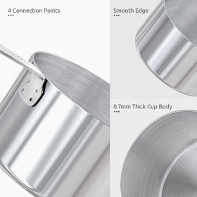U-Taste engraved ml and cup marks for accurate portioning.
