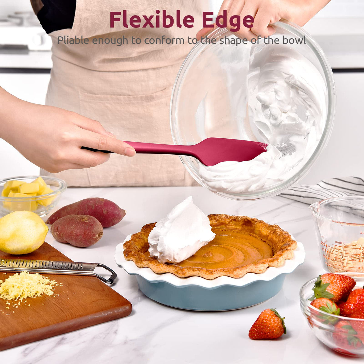 U-Taste dishwasher-safe silicone spatula for easy cleaning.