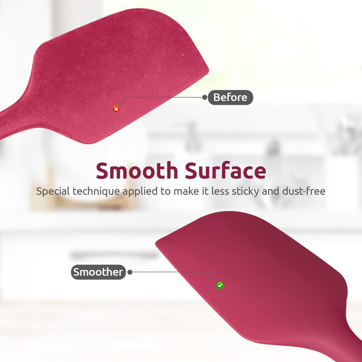 U-Taste dual-edge spatula for straight and curved scraping.