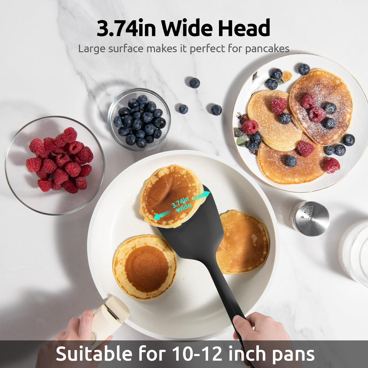 U-Taste ergonomic rubber-handle spatula provides a comfortable grip during cooking