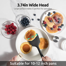 U-Taste ergonomic rubber-handle spatula provides a comfortable grip during cooking